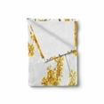 thumbnail image 2 of Yellow Soft Flannel Fleece Blanket, Flower Tree Branches Bloom Blossoming in Spring Garden Sun Rays Nature Theme Home, Cozy Plush for Indoor and Outdoor Use, 50" x 60", Yellow Brown, by Ambesonne, 2 of 6