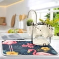 thumbnail image 5 of Yayeee Dish Drying Mat for Kitchen Counter 18"x24" Microfiber Absorbent Pad, Red Floral Flamingo, 5 of 7