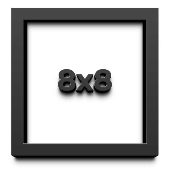 8x8 Shadow Box Frame Black | 1 inches Deep Real Wood Contemporary Shadowbox Display Frame | UV