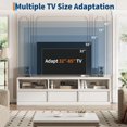 thumbnail image 6 of 70 inch TV Stand for 80" TVs, Modern Entertainment Center with Storage Drawer & Open Shelves, Wood Media Console Cabinet for Living Room Bedroom, White, 6 of 8