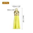 thumbnail image 2 of Uxcell 20Pack 1.5" Leather Tassels Keychain Charm with Gold Cap for DIY, Yellow, 2 of 6