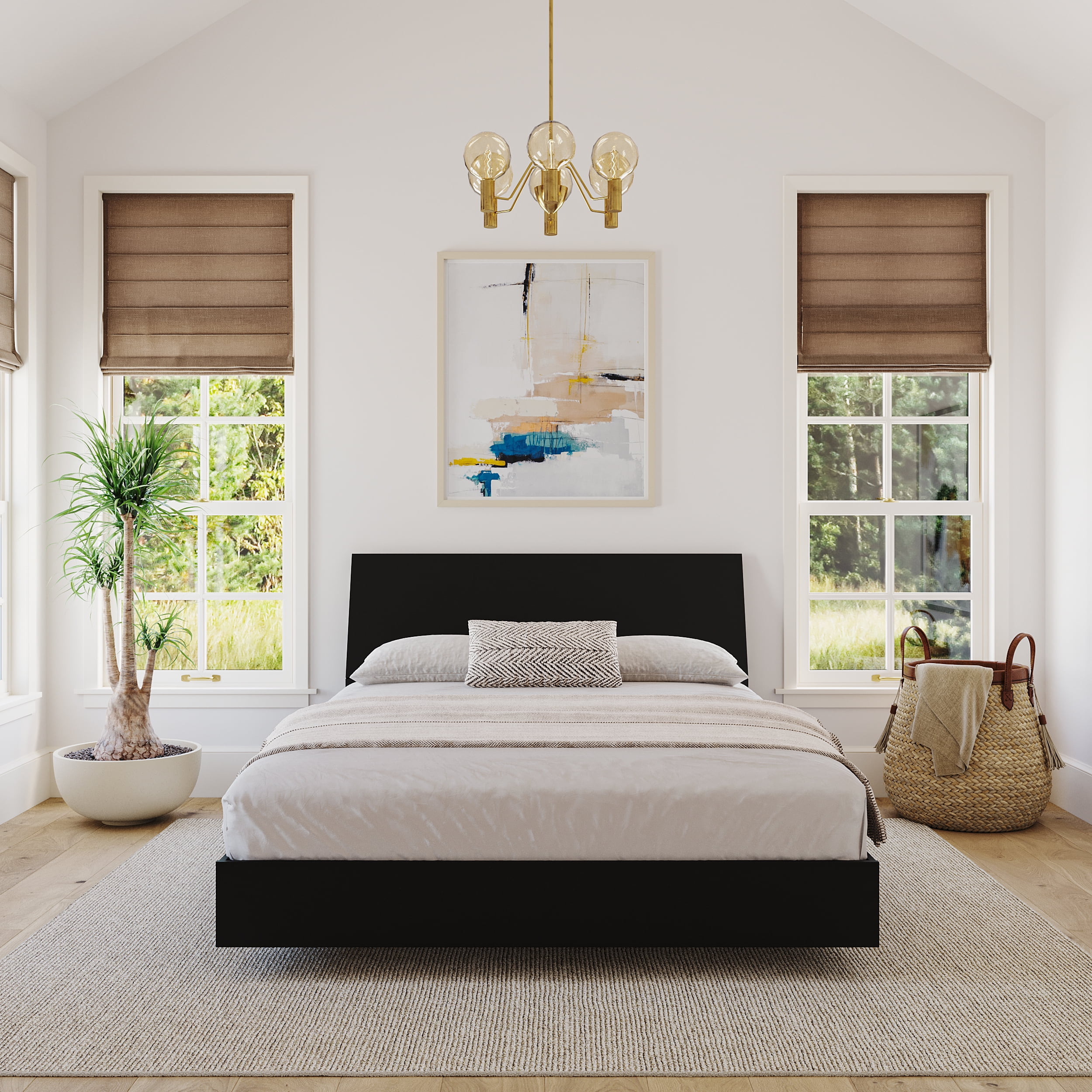 Nexera Noir Headboard and Platform Bed - Walmart.com