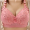 thumbnail image 2 of Aboser Full Coverage Bras for Older Women Push Up Wireless Bras Breathable Seamless Tshirt Bralette No Underwire Everyday Bra Seniors Bras Pink 46D, 2 of 8