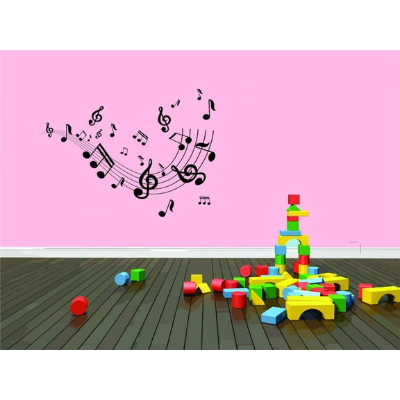 Design With Vinyl Artwork Musical Notes Art Music Teacher Students Wall Decal for Children - Symbols for the Rhythmic Values Themed Décor - Size: 11 In x 15 In
