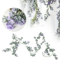 Adapan 1PC Artificial Eucalyptus Garland,68.89" Purple Faux Leaf Vine for Wedding Arch, Table Runner & Wall Decoration,Purple