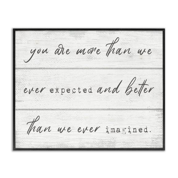 Stupell Industries Traditional More Than We Imagined Inspirational Family Word Design Black Framed Giclee Art, 30 x 24, by Lil' Rue
