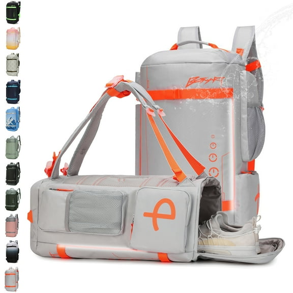 BE SMART 50L Extra Large Gym Backpack for Men, Big Gym Bag with Shoes Compartment, Waterproof Heavy Duty Duffel Bags, Men's Workout Backpacks for Outdoor Sport,Hiking,Camping (XL)
