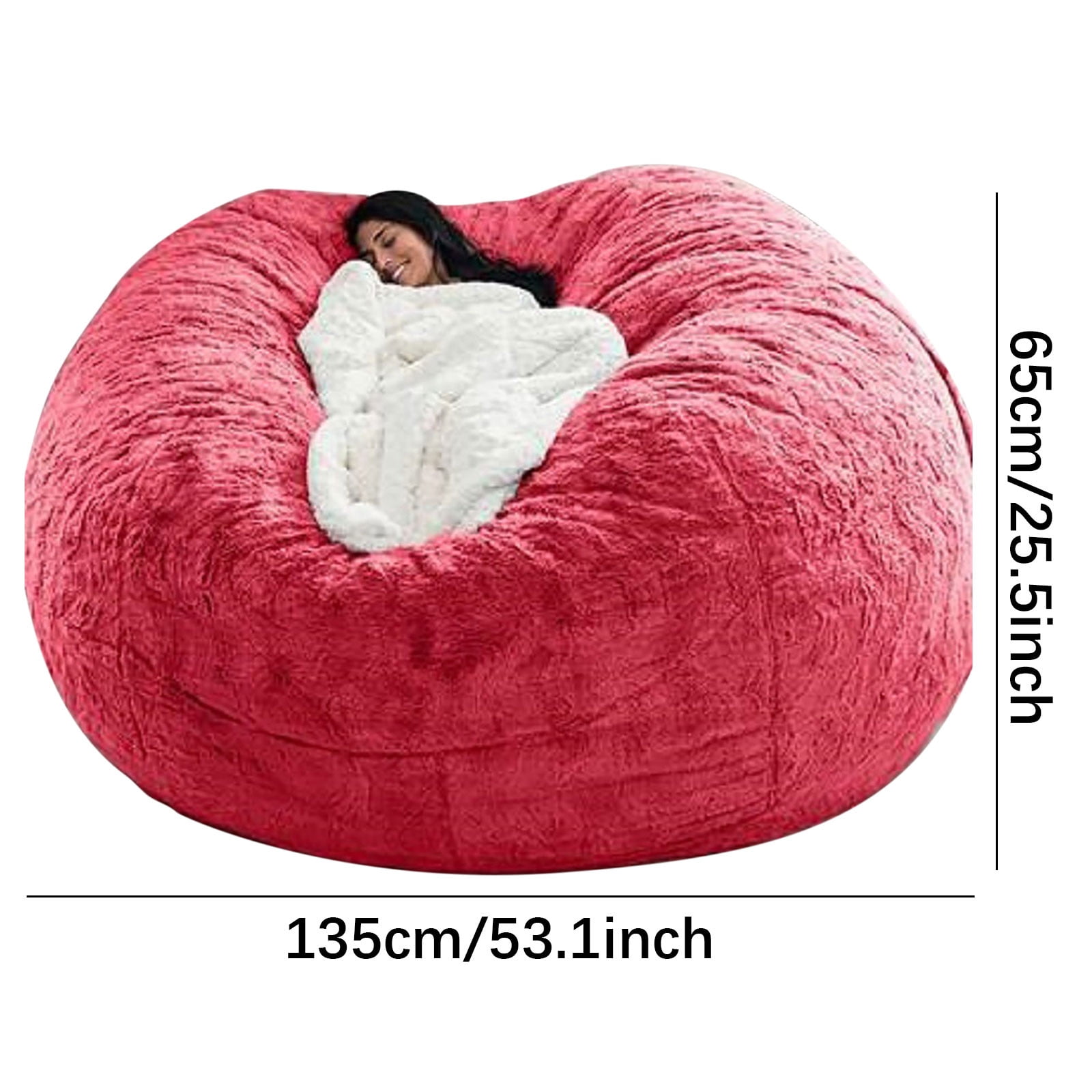 TUOBARR 1Pc Chair Cover Large Circular Softfluffy Comfortable Velvet Sofa Cover For Living Room Bedroom Office Home Decoration Onlycover No Filler 135Cmx65Cm