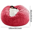 thumbnail image 3 of KIHOUT Bean Bag Chair Cover, Big Round Soft Fluffy PV Velvet Sofa Bed Cover, Living Room Furniture,Lazy Sofa Bed Cover, 135cmx65cm (Cover only,No Filler), 3 of 5