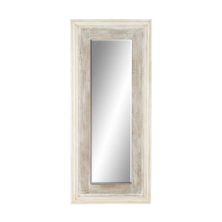 Decmode Rustic Fir And Pine Wood Full-Length White Wall ...