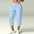 thumbnail image 5 of Pants for Women Baeitkot Women's Linen Casual Solid with Pocket Elastic Waist Cargo Pants, 5 of 8