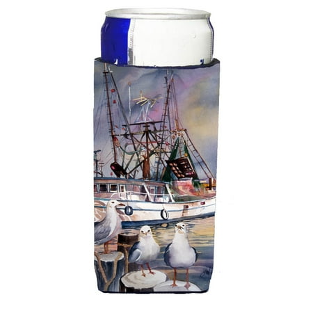 

Carolines Treasures JMK1196MUK Sea Gulls and shrimp boats Ultra Beverage Insulators for slim cans Slim Can multicolor
