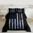 thumbnail image 2 of Homewish Lacrosse Sport Game Queen Comforter Set,American Flage Pattern Bedding Sets,Gray Blue Black Bedding Comforter Set For Boys Teens,Luxury Bedroom Decor Reversible,3pcs, 2 of 8