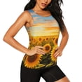 thumbnail image 2 of Haiem Beautiful Golden Sunflower Field Printed Women's Workout Tank Top, Quick-Dry Sleeveless Gym Shirt, Breathable Lightweight Athletic Top for Running, Yoga, and Casual Wear-, 2 of 7
