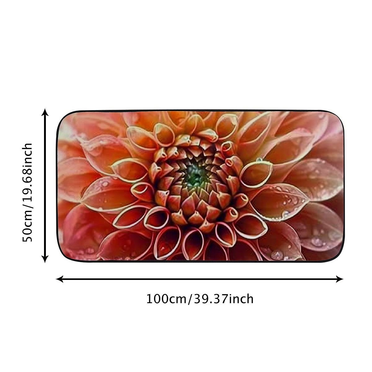 PHYHOO Doormat Floor Rug/Mat - Dahlia Flower Joy Nature Luck Decoration Mural Decorative Door Mat, Door Mat with Non-Slip Rubber Backing, Easy Cleaning, Traps Dirt, Rug for Entry, Patio