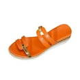 thumbnail image 2 of Viluyesy Womens Slide Sandals, Peep Toe New Style Soft Sole Summer Casual Fashion Wedge Shoes Orange 7, 2 of 4