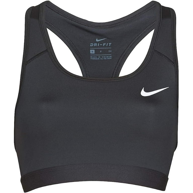 Nike Women's Medium Support Non Padded Sports Bra with Band, White/Black/(Black),  X-Small 