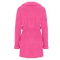 thumbnail image 5 of Hrsba Fleece Robe for Men,Solid Color Double Fleece Turn Down Collar Open Front Sleep Robe With Belt Wearable Outdoor Fall Bathrobe, 5 of 8