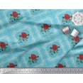 thumbnail image 3 of Soimoi Polyester Crepe Fabric Check,Leaves & Rose Floral Fabric Prints by Yard 42 Inch Wide, 3 of 3