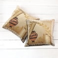 thumbnail image 6 of Ambesonne Retro Throw Pillow Cover 2 Pack, Hellenic Heritage, 18", Pale Brown Cinnamon, 6 of 7