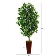 thumbnail image 2 of Nearly Natural 5' Ficus Artificial Tree in Bamboo Planter, 2 of 4