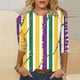 thumbnail image 1 of TaTaai Carnival Women's Casual Print Round Neck 3/4 Sleeve T-Shirt Loose Top Gift, 1 of 5