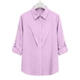 thumbnail image 6 of Cavosen Oversized Shirts for Women Linen Button Down Lapel Long Sleeve Shirts Lightweight Blouse Breathable Comfortable Tops, 6 of 7