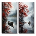 thumbnail image 2 of Designart "Fishing At The Lake Breeze II" Hunting & Fishing Framed Wall Art Set Of 2 - Red Sports Frame Gallery Set For Office Decor, 2 of 7