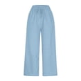 thumbnail image 6 of LWNYDPLSD Baggy Pants for Girls Elastic Waist Wide Leg Loose Denim Pants Kids Drawstring Strechy Trousers Teen Girl Summer Casual Clothes, 6 of 9