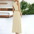thumbnail image 3 of 2 Piece Skirt Set for Women Sleeveless/Short Sleeve Top with Flowy Maxi Skirts Elegant 2pc Dress Sets, 3 of 7