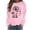 Pink, variant on Raeneomay Long Sleeve Shirts for Women Womens Casual Long Sleeved Round Neck Hooded Printed Shoulder SweatShirt