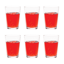 Vikko 6.4 Ounce Small Juice Glasses, Heavy Base Glassware, Cups for Drinking Orange Juice, Water, Kids Glass Drinking Glasses for Tasting, 5 oz Juice Glass, Set of 6 Clear Glass Tumblers