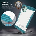 thumbnail image 4 of Case for iPhone 11, White/Turquoise Tri-Shield [Military Grade] Rugged Cover with Metal Kickstand [Includes Wrist Strap Lanyard] for Apple iPhone 11 (2019, 6.1" Model), 4 of 10