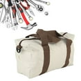 thumbnail image 3 of Wide Mouth Tool Bag Canvas Hardware Tool Storage Bag Waterproof High Bearing Capacity Hardware Woodworking Repair Storage Canvas Case Handbag Gray, 3 of 7