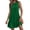 Green, variant on Womens Summer Dresses Tie Back Crew Neck Sleeveless Tank Mini Dress Ruffle Hem Flowy Beach Sundresses, L