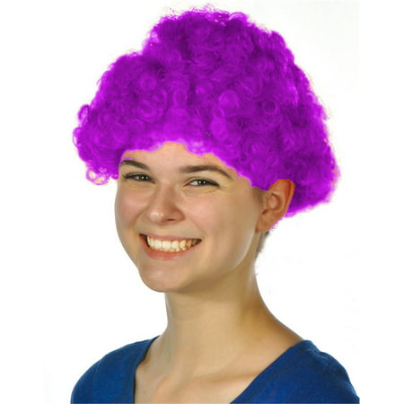Mens Womens Child Costume Accessory Dress Up Purple Afro Team Spirit Clown Wigs