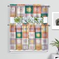 thumbnail image 1 of Vintage Wildflower Curtains 36 Inch - 3 Panel Rustic Farmhouse Kitchen Set with Blooming Botanicals, Boho Chic Rod Pocket Design for Country Style, 1 of 5