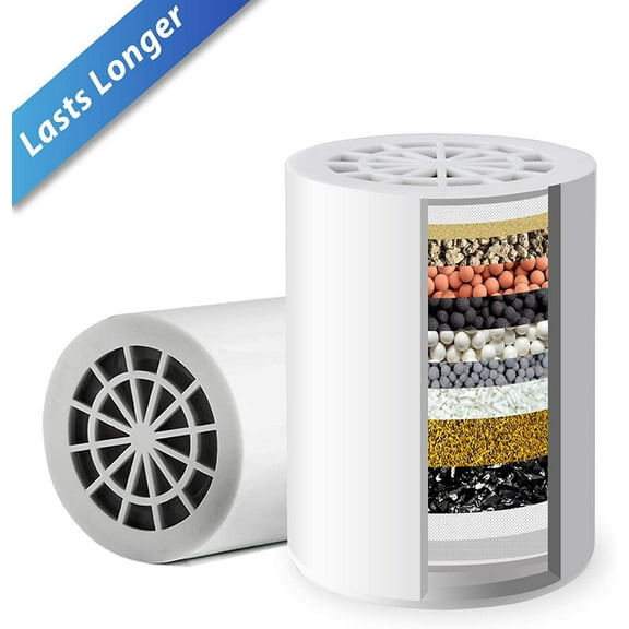 iSpring FSF1 15-Stage Shower Filter Replacement Cartridge, Improves Conditions of Skin, Hair, and Nails, White