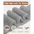 thumbnail image 7 of 5 Pairs Slouch Socks for Women, Soft Cotton Long Scrunch Tube Stockings, Casual Crew Boot Thigh High Thick Knit Socks, 7 of 7
