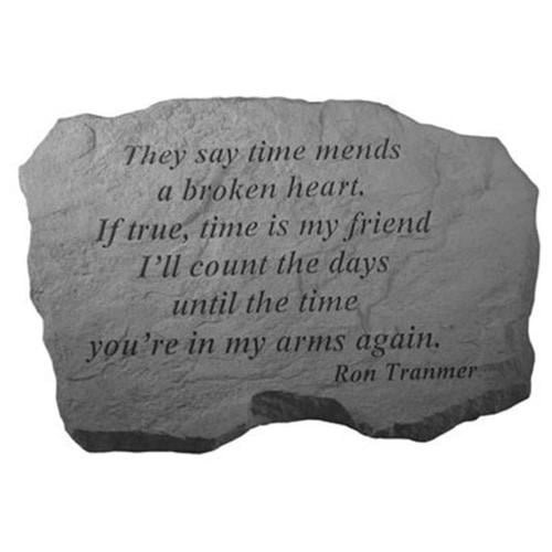KayBerry They Say Time Mends A Broken Heart Memorial Stone Marker Garden Accents by Kay Berry