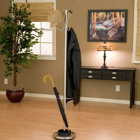 Adesso Jade Metal Standing Coat Rack and Umbrella Stand