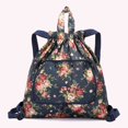 thumbnail image 5 of Basketball Yoga Bag Drawstring Folding Backpack Nylon for Travel (Small Flowers), 5 of 5