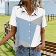 thumbnail image 6 of Ounisa Womens Short Sleeve Shirts Lapel Random Printed Button Detail Loose Fit Cotton Blend 2026 Spring Summer Daily Casual Fashion Trendy Comfortable Blouse Tops S-2XL, 6 of 6