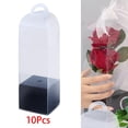 thumbnail image 5 of 10 Pieces Flower Gift Boxes Flower Packaging Box Clear Flower Bouquet Bag Present Boxes Single Rose Flower Box for Anniversary Birthday Gift Black, 5 of 10