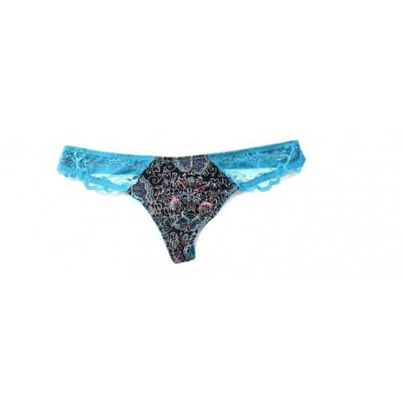 Underella by Ella Moss Womens Printed Lace Thong Panty - Size Small