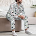 thumbnail image 7 of Susaid Colorful Hat Snowman Print Men's Long Sleeve Pajama Set, Two-Piece Button-Down Loungewear PJs Set, Comfortable Sleepwear for Relaxation-Small, 7 of 7