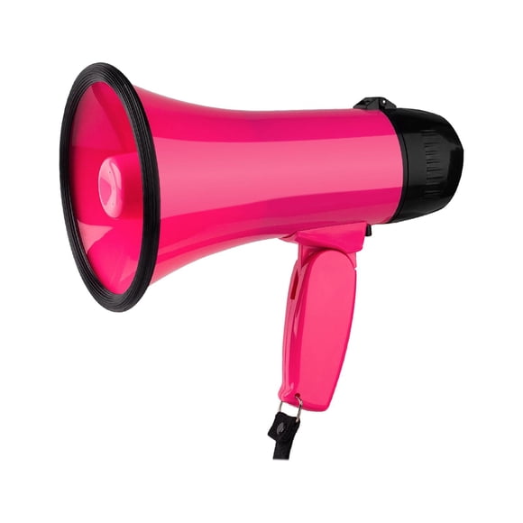 Yingyy Handheld Bullhorn Megaphone Voice Recording 25W for Outdoor Rose Red