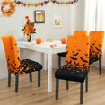 thumbnail image 2 of Halloween Chair Covers for Dining Room Set of 6 Halloween Bats Stretch Dining Chair Slipcovers 6 Pieces Holiday Spooky Washable Removable Seat Protector 6 Pack Decor for Home and Party, 2 of 7