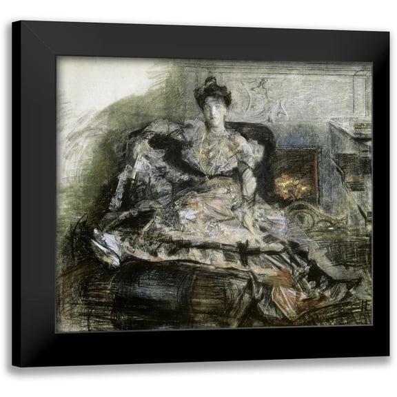 Vrubel, Mihail Aleksandrovic 13x12 Black Modern Framed Museum Art Print Titled - After the Concert