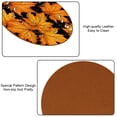 thumbnail image 5 of Maple Leaves Luxury Round Drink Coasters Set of 6pcs - Microfiber Leather Coasters 11x11 cm/4.3x4.3 in - Stylish Drink Coaster for Table, 5 of 6